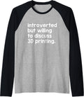 Cool Print 3D Printing Funny 3D Printer Enthusiasts Raglan Baseball Tee