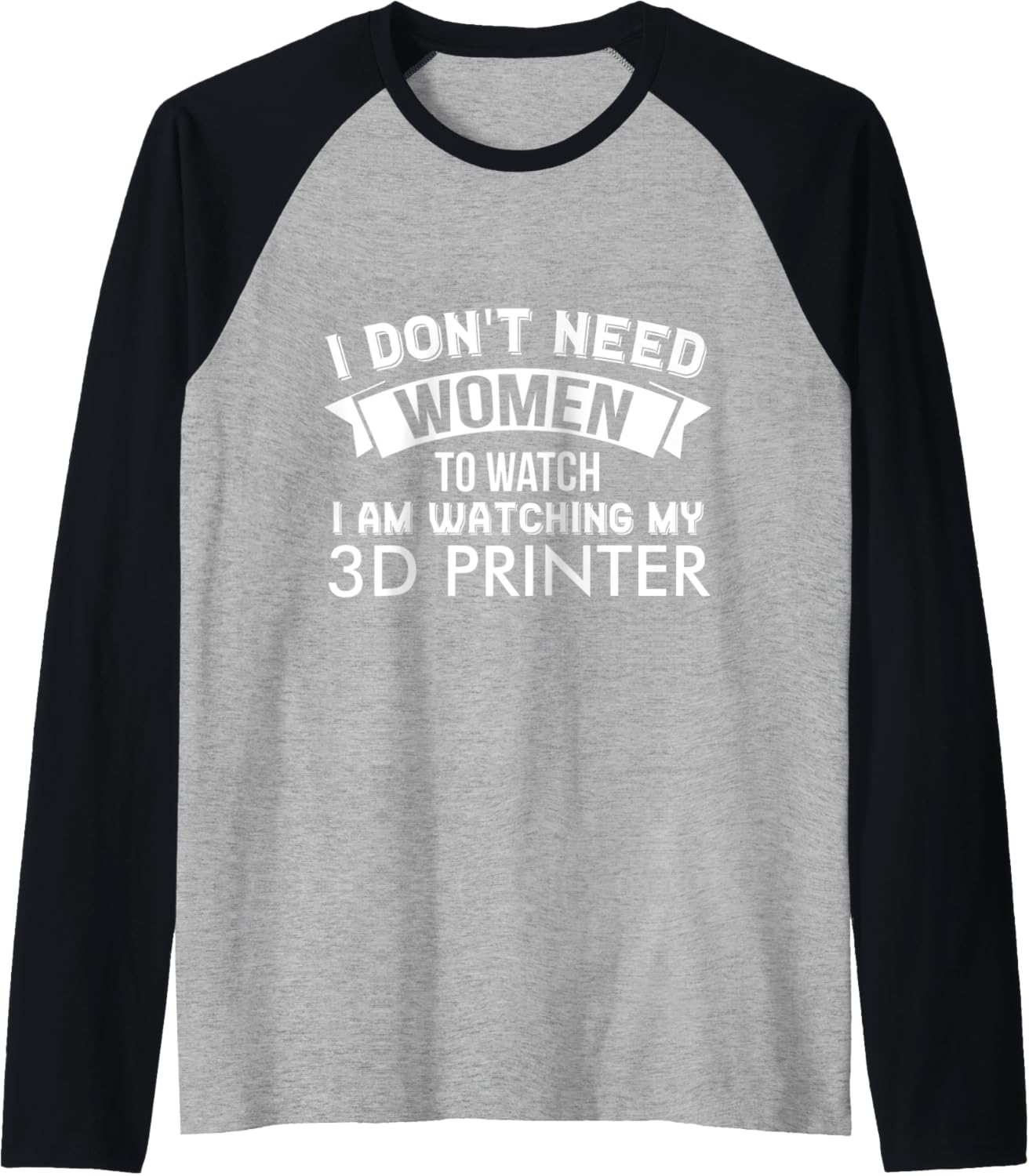3D Printer Funny 3D Print Technology Raglan Baseball Tee