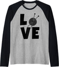 Love Yarn Tee Shirts Women Funny Crochet Lovers Gift Raglan Baseball Tee