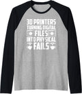 3D Im Printers Turning Digital Files Into Physical Fails Raglan Baseball Tee