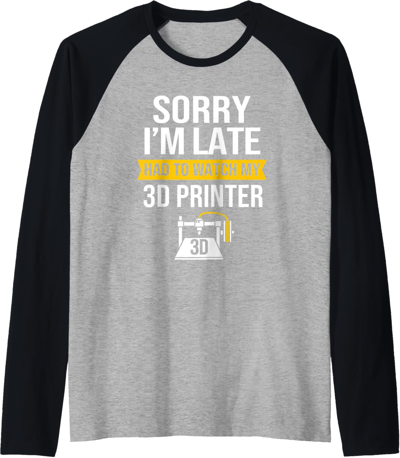 3D Printing Humor Hobbyist Funny 3D Printer Lovers Raglan Baseball Tee