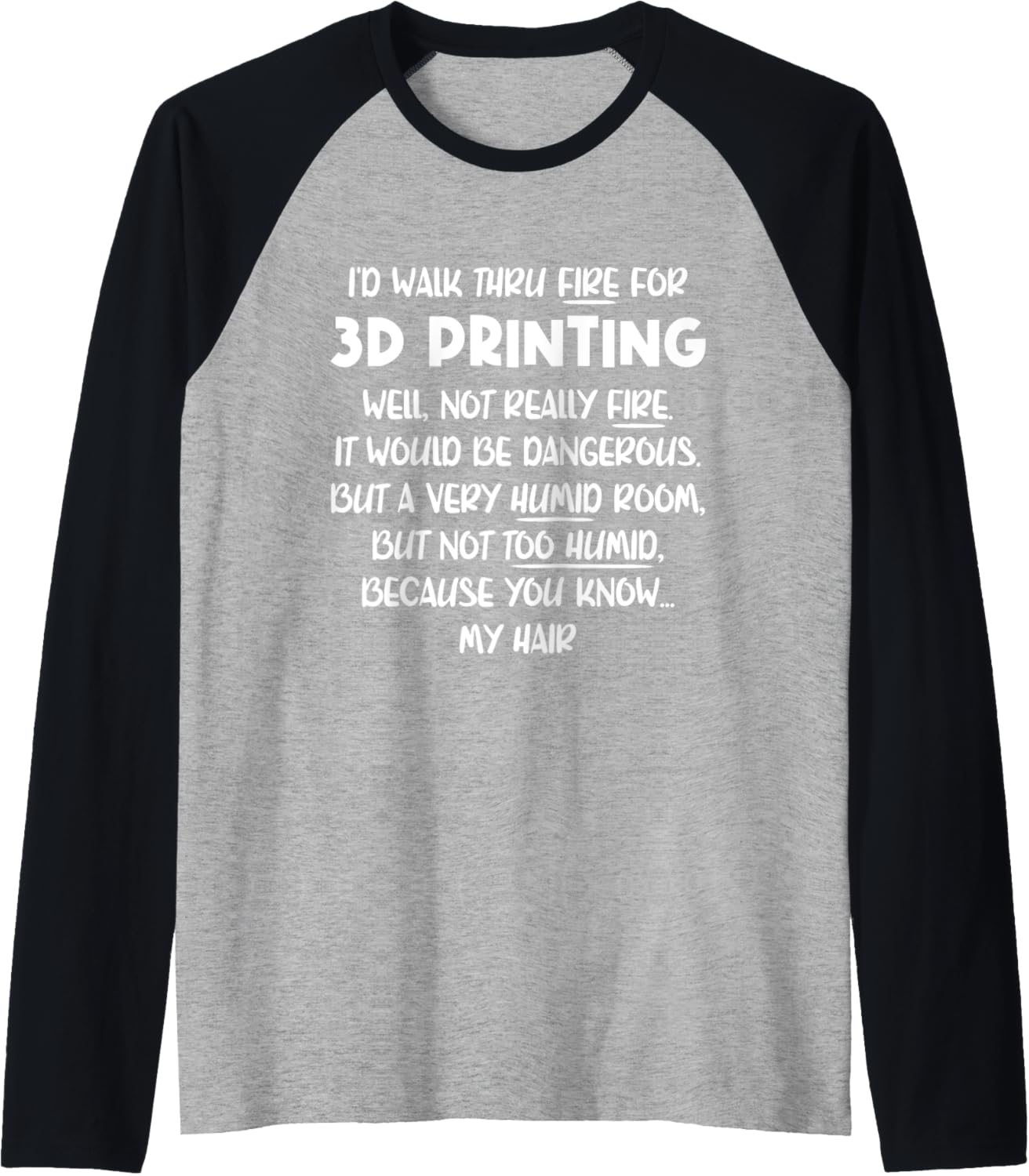 Retro Printer 3D Printing Funny 3D Printer Enthusiasts Raglan Baseball Tee