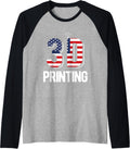 Printing Printer 3D Printer 3D Printing Raglan Baseball Tee