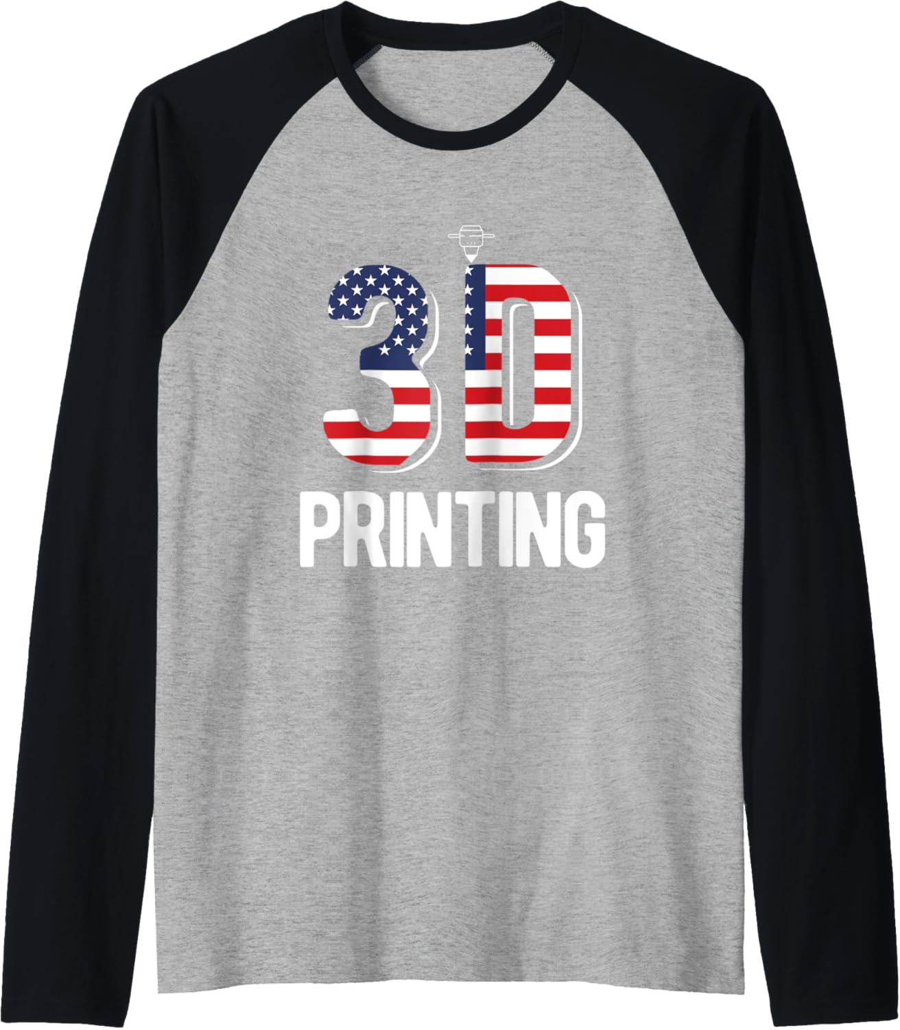 Printing Printer 3D Printer 3D Printing Raglan Baseball Tee