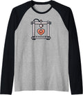 3D Printer Accessories 3D Printer With Heart Raglan Baseball Tee