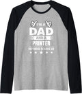 Mens Im A Dad A Printer Nothing Scares Me Raglan Baseball Tee