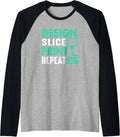 3D Printer Design Slice Print Repeat 3D Print Raglan Baseball Tee