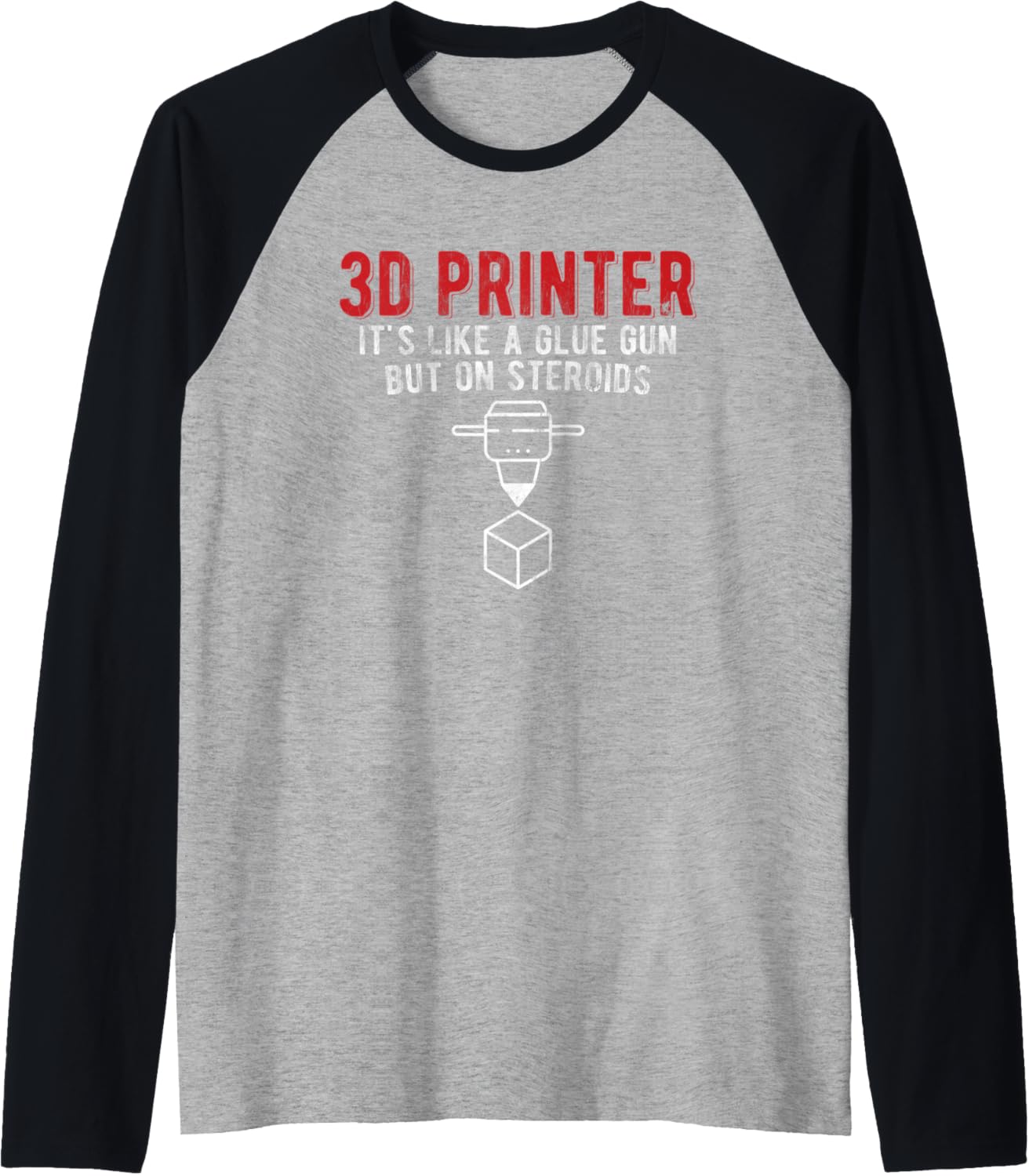 3D Printer Like Glue Gun On Steroids 3D Printing Raglan Baseball Tee