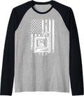 Patriotic Usa 3D Printing Us Flag 3D Printer Raglan Baseball Tee