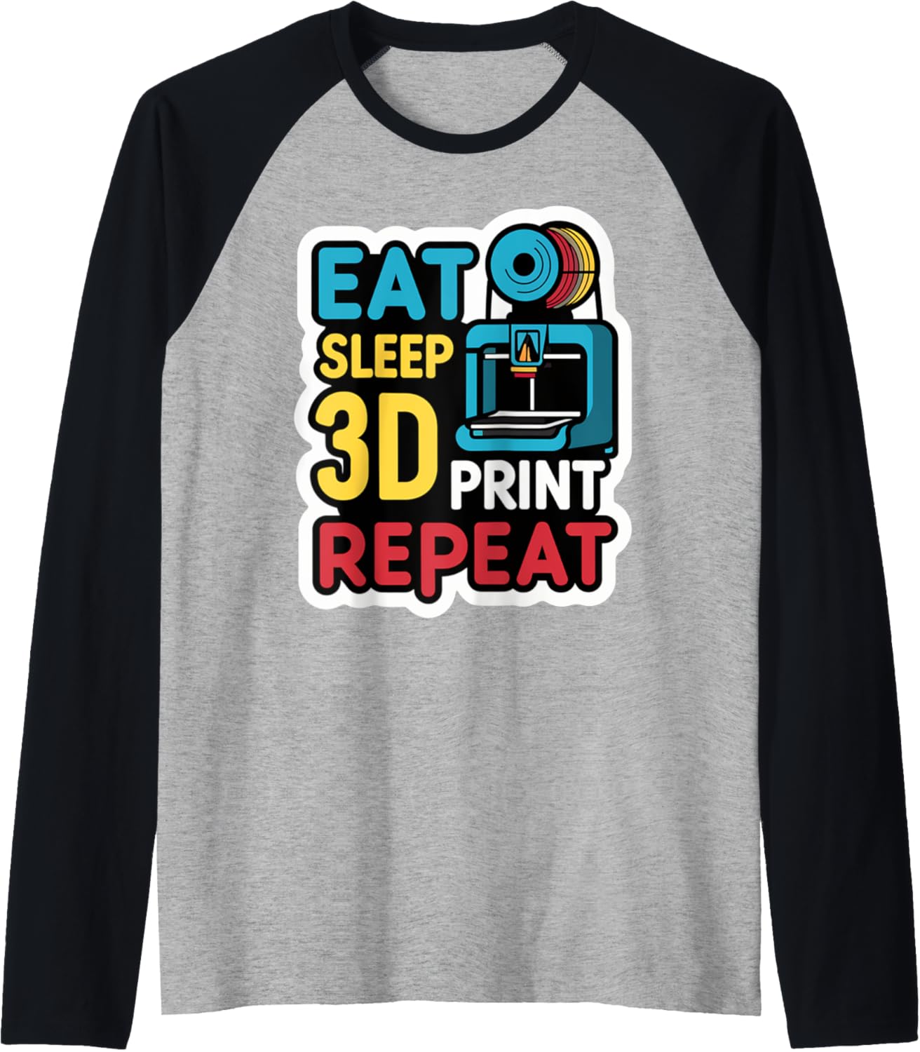 3D Printer 3D Print Model Printing Raglan Baseball Tee