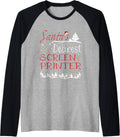 Screen Printer Xmas Job Cute Christmas Raglan Baseball Tee