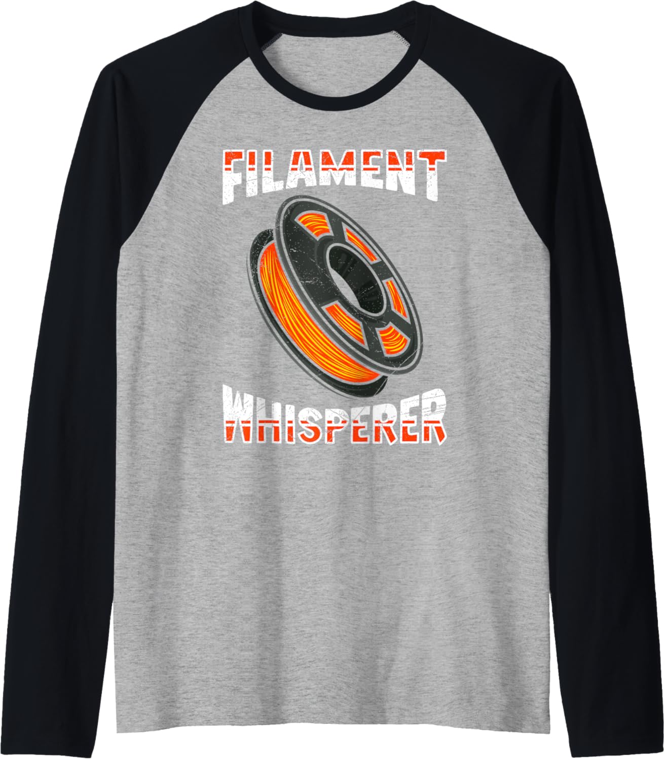 Filament Whisperer 3D Printing Funny 3D Printer Raglan Baseball Tee