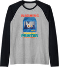 Warning Touch My Printer At Your Own Risk Raglan Baseball Tee