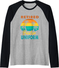 Retired Printer Uniform Tropical Island Retirement Raglan Baseball Tee