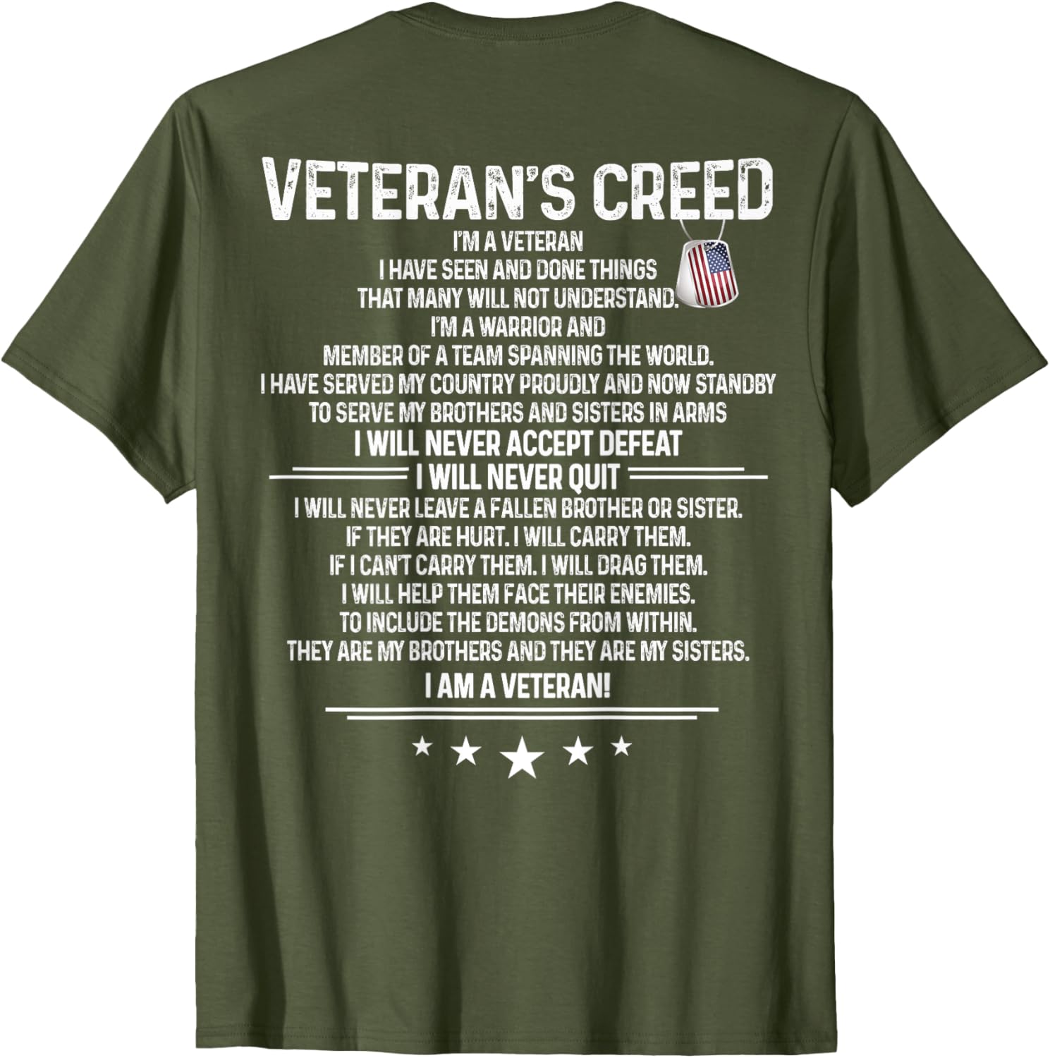 Veterans Creed Im A Veteran Shirt Themed Military Support