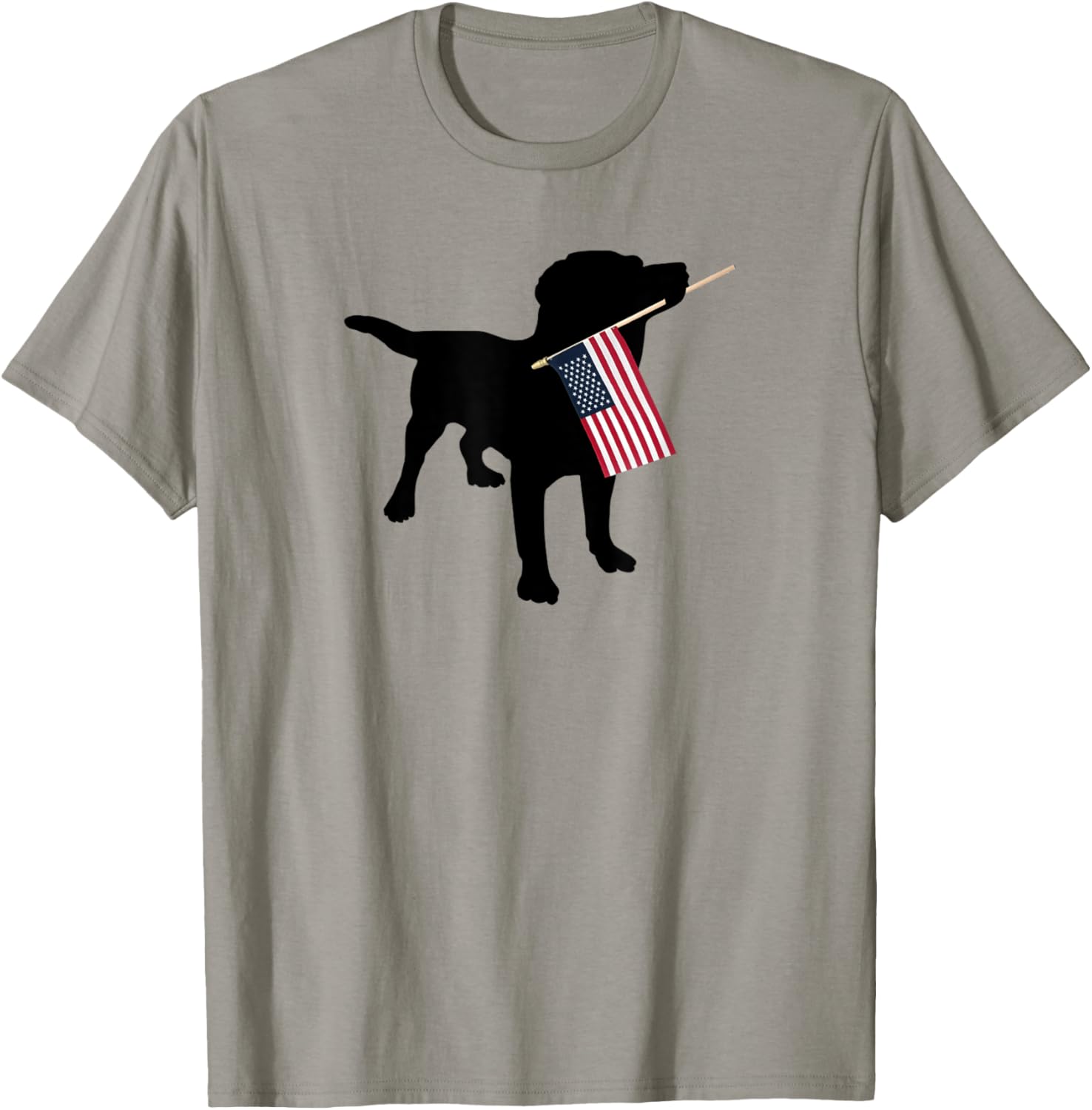 Black Lab Dog Holding July 4Th Patriotic Usa Flag T Shirt