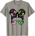 Half American Half Brazilian Girl Usa Brazil Flag Patriot