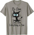 Funny Cat Lover Its Fine Im Everything Is Shirt 199