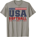 Softball Usa American Flag Women Men Patriotic Softball Fan