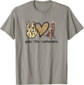 Womens Girls Owners Cute Peace Love Weimaraner Lover