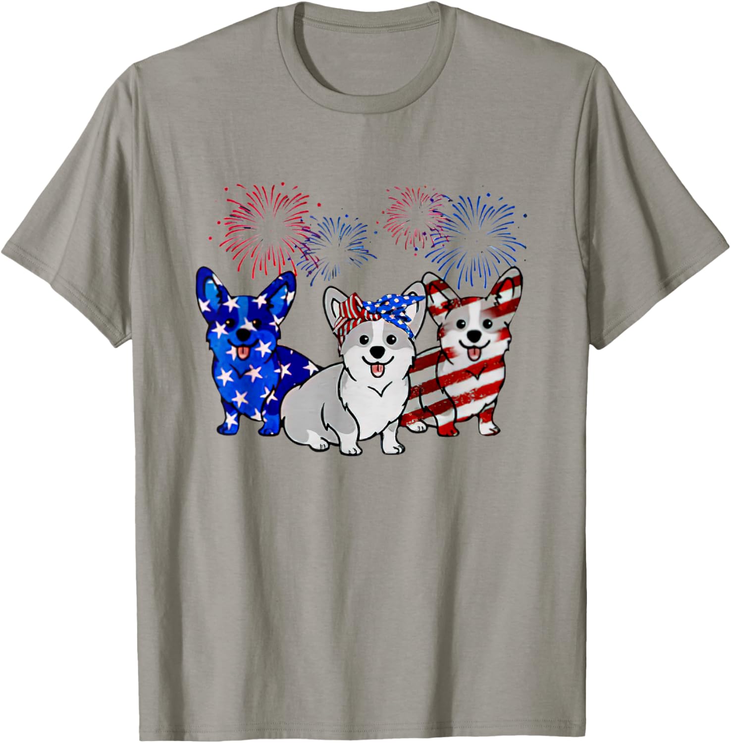 Corgi American Flag Firework Independence Day