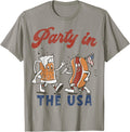 Retro Party In The Usa Beer Hot Dog Lover Funny 4Th Of July