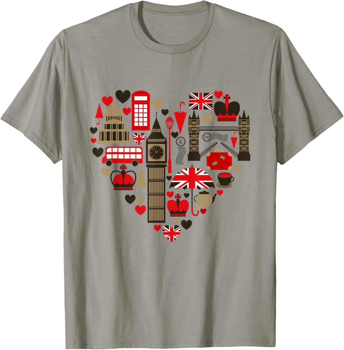 Vintage London I Love Travel Wanderlust Union Jack Shirt 348