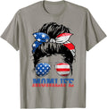 American Mom Life Messy Bun 4Th Of July Sunglasses Usa Mama