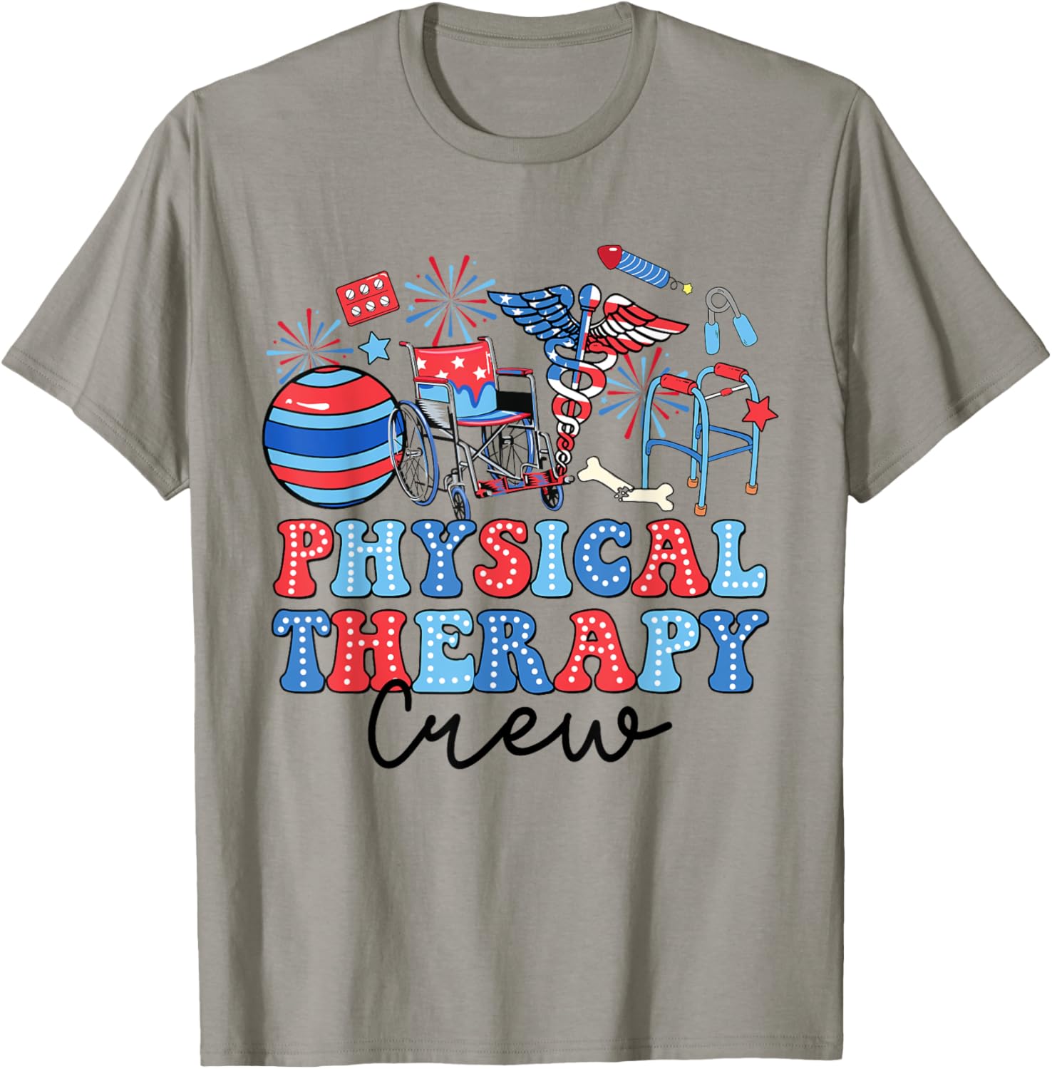 Retro Physical Therapy Crew American Flag 4Th Of July
