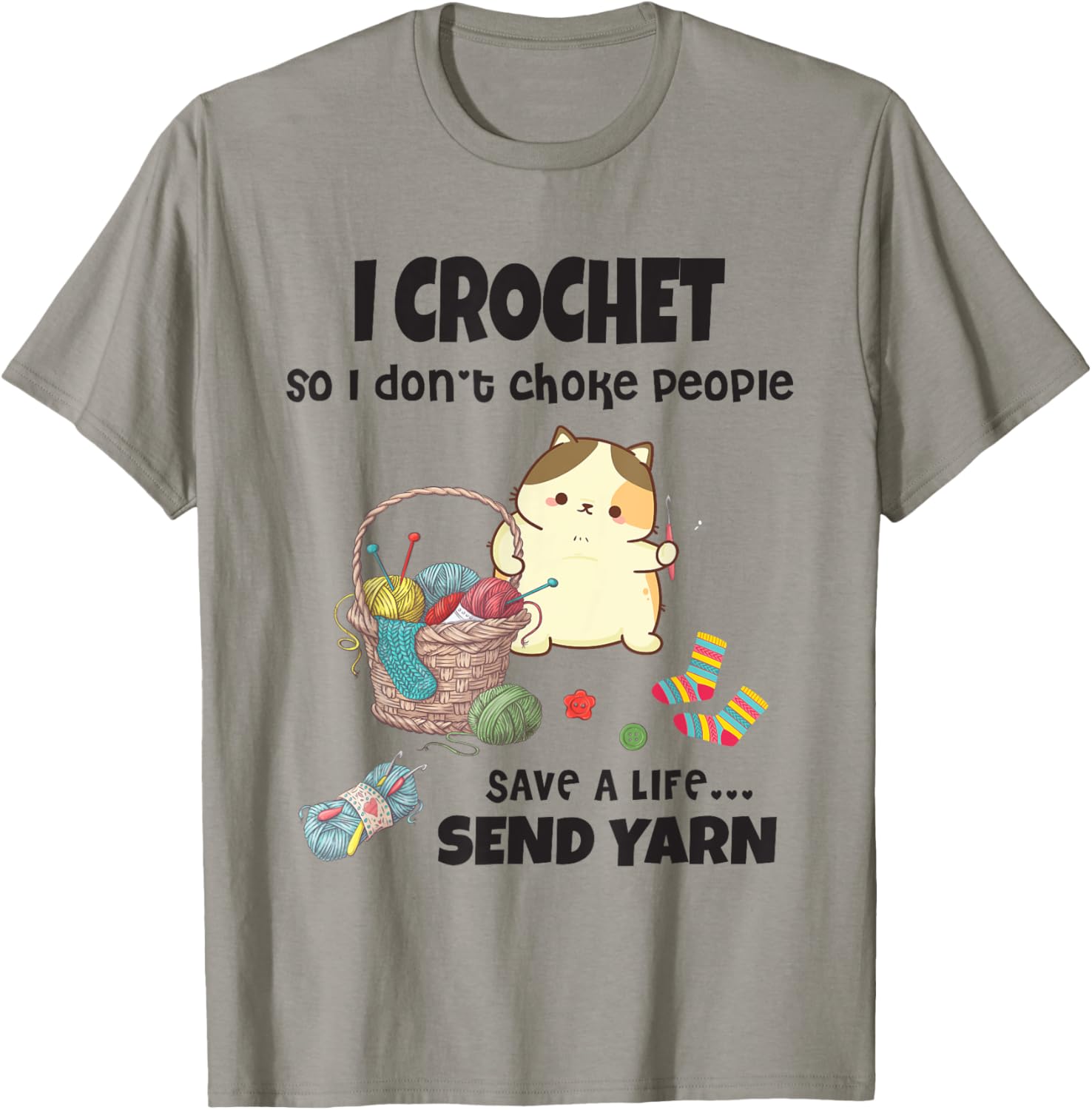 Funny Cute Cat with Crochet And Knitting Yarn Mess for Girls