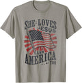 She Loves Jesus And America Too American Usa Flag Men Women