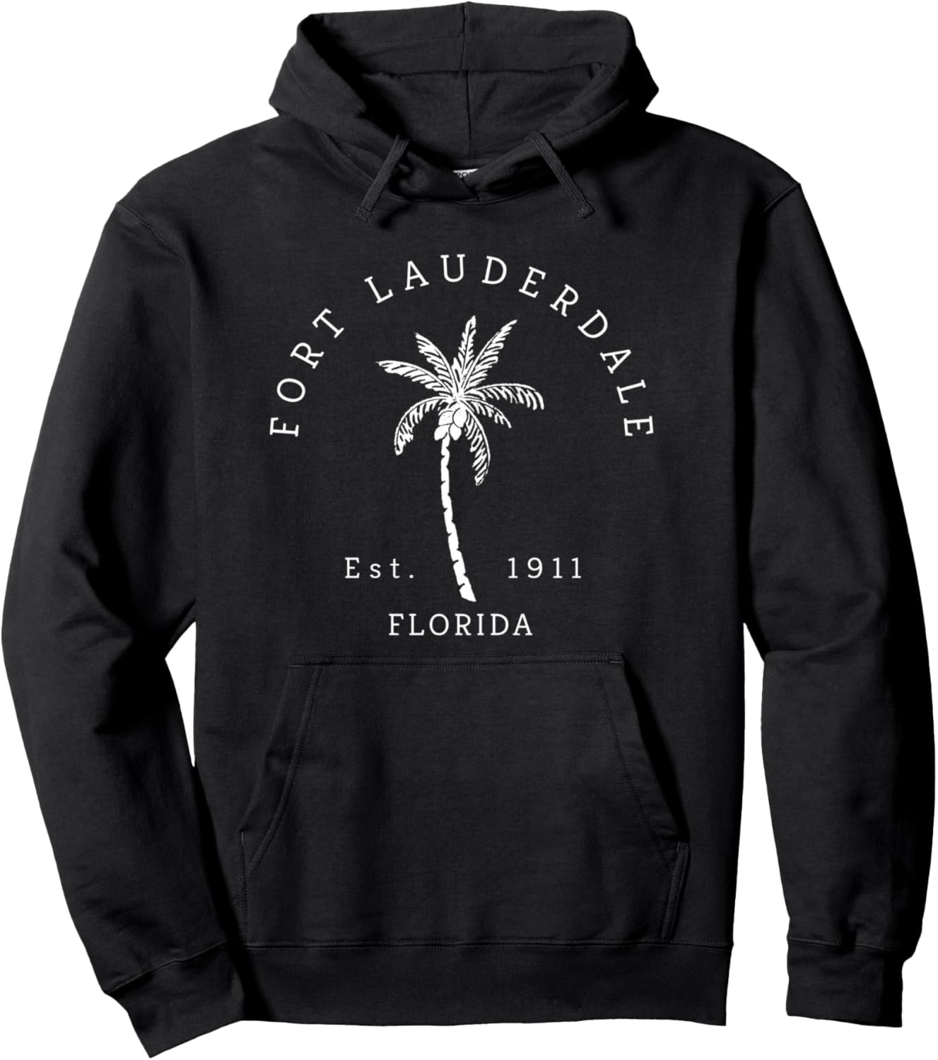 Retro Cool Original Fort Lauderdale Palm Tree Novelty Art Pullover Hoodie