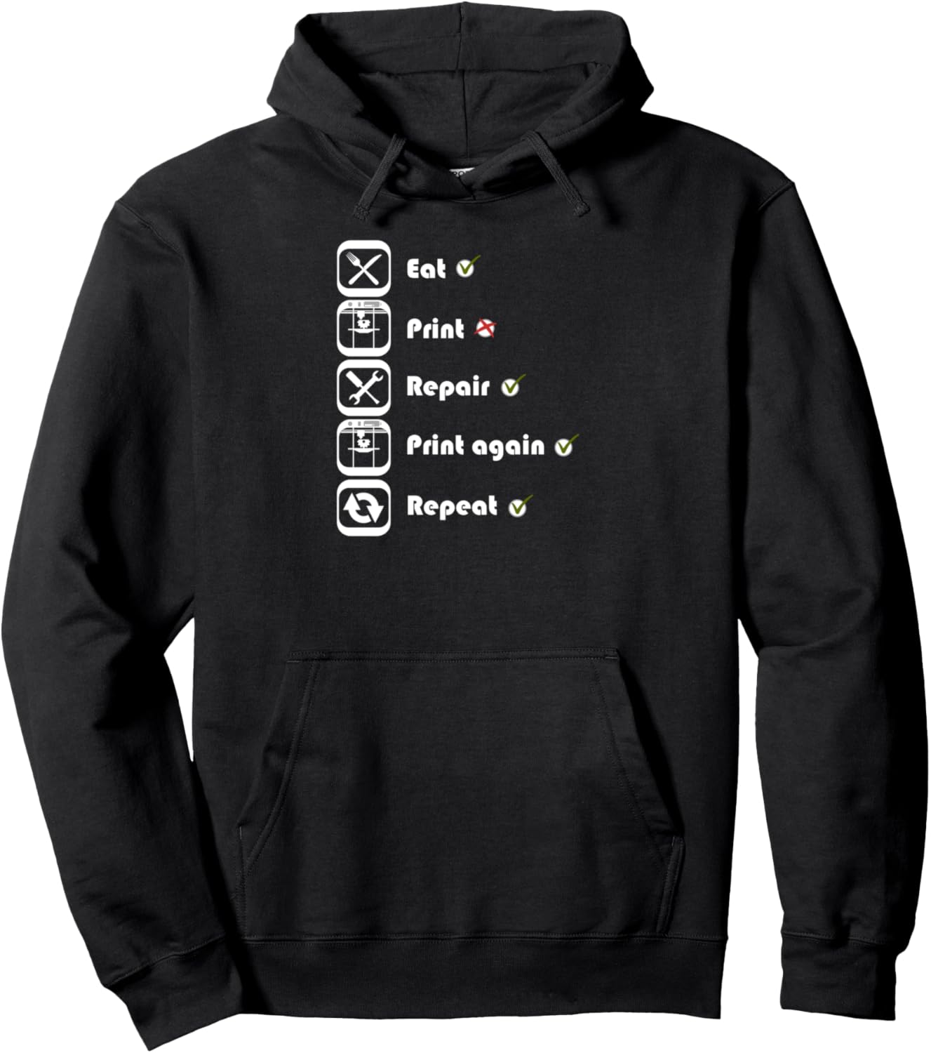 3D Printer Eat Print Repeat I 3D Printer Diy Shirt Pullover Hoodie