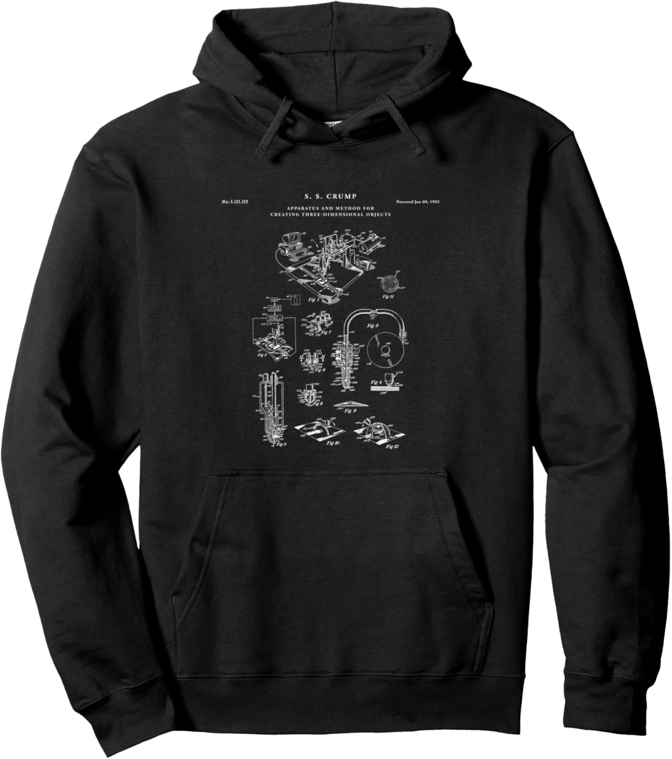 3D Printer Patent T Shirt Engineer T Shirt Pullover Hoodie