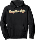 Houghton Lake TShirt Retro Art Baseball Font Vintage Pullover Hoodie
