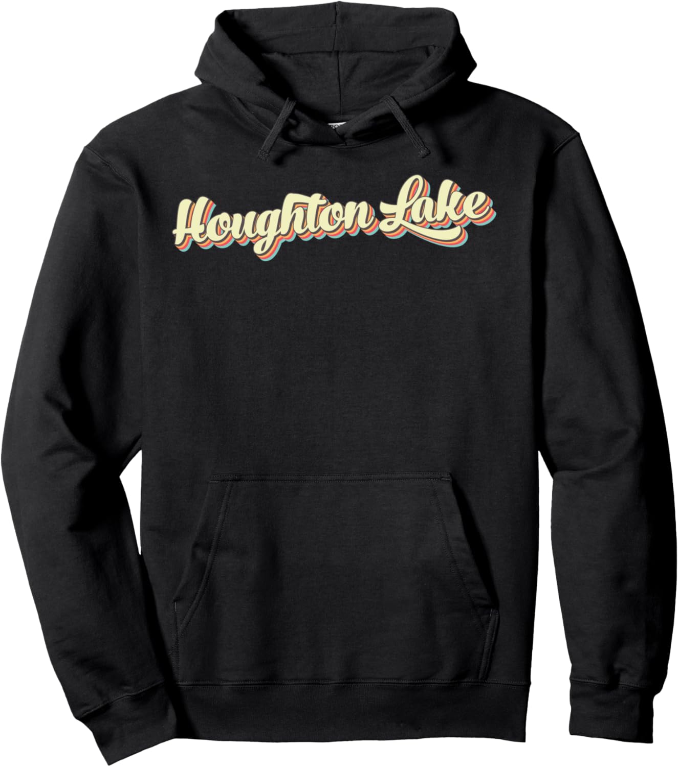 Houghton Lake TShirt Retro Art Baseball Font Vintage Pullover Hoodie