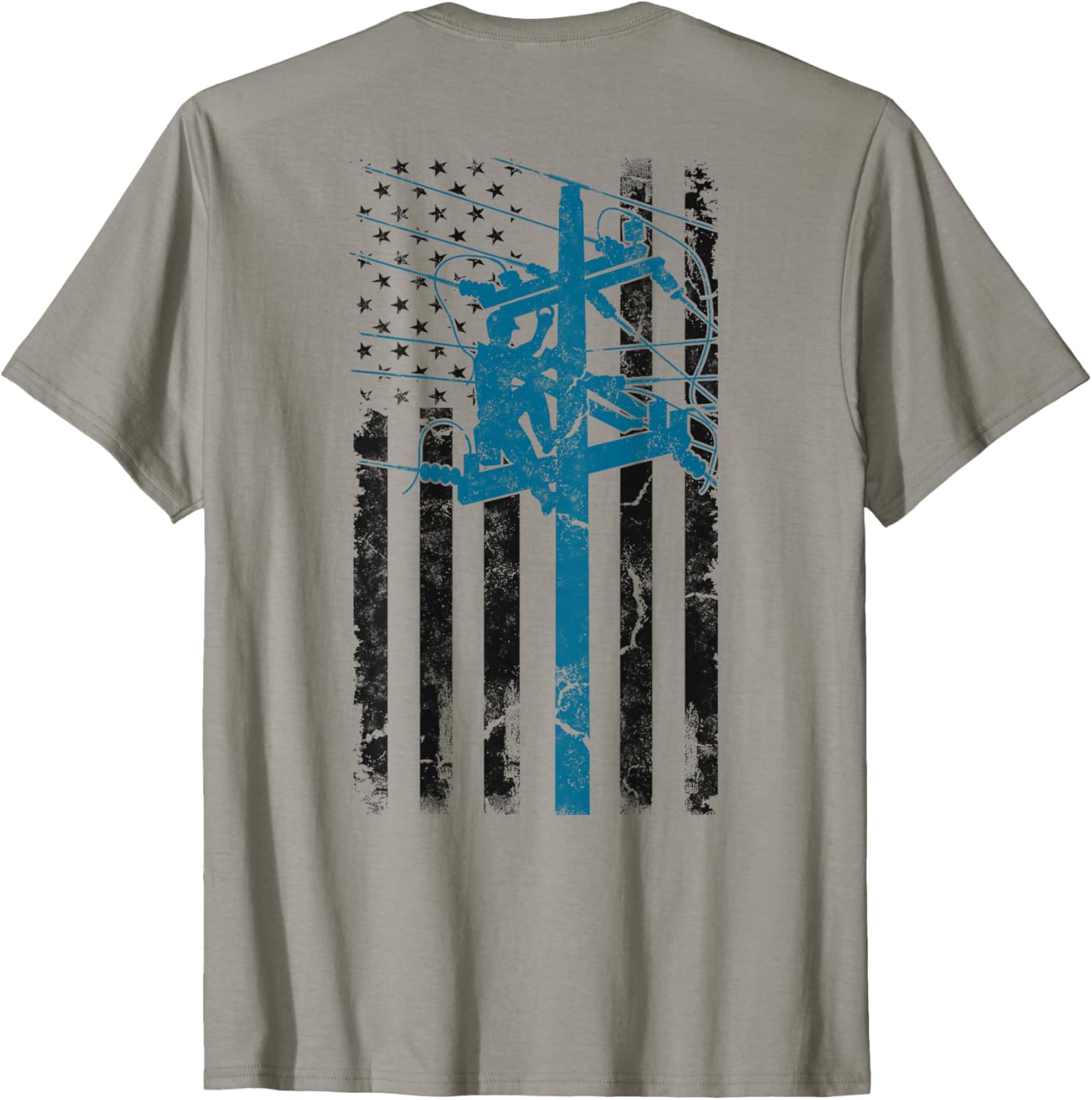 Distressed Patriotic Lineman American Flag Electric Cable