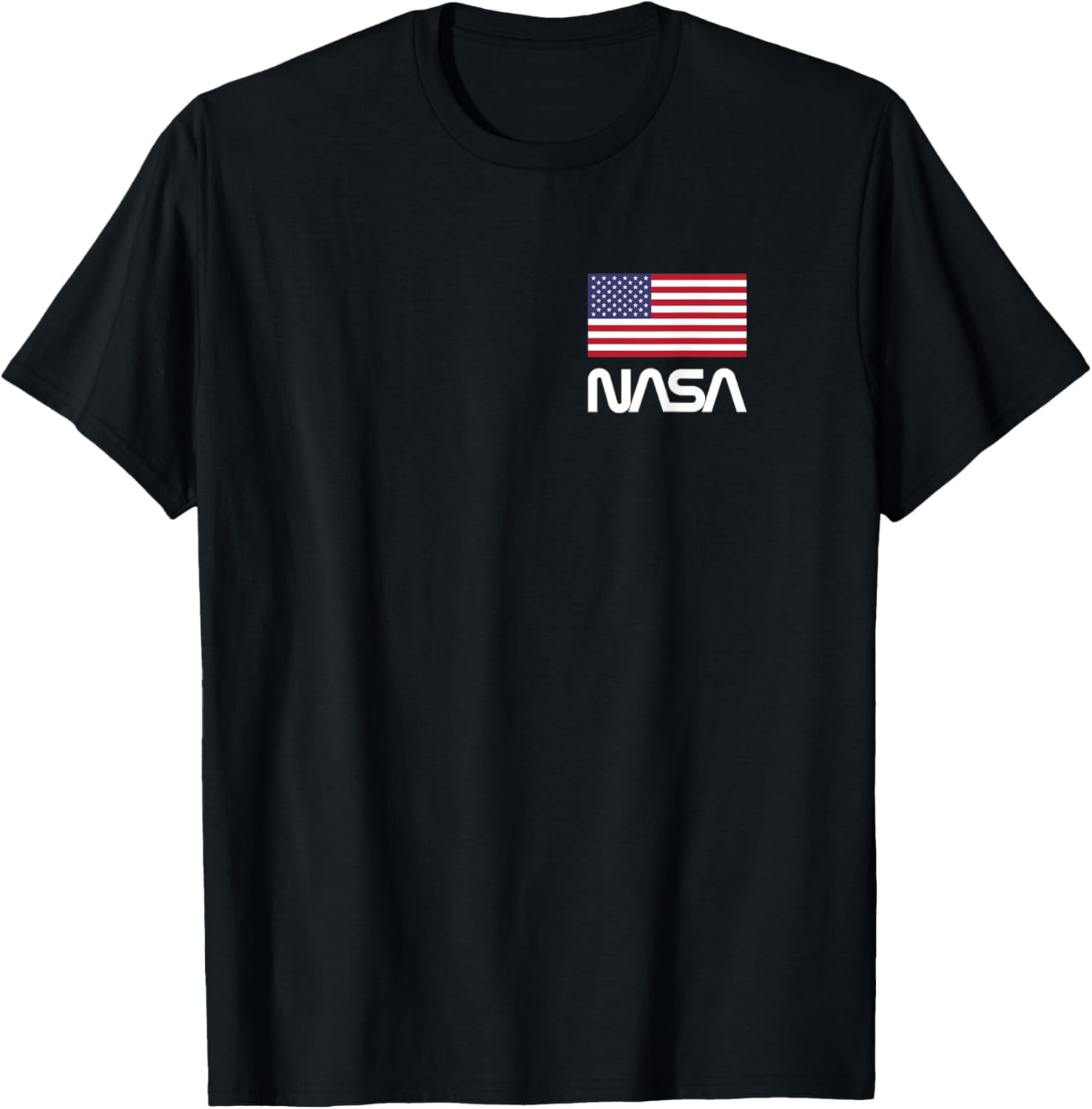 Nasa Retro Logo T Shirt With American Flag