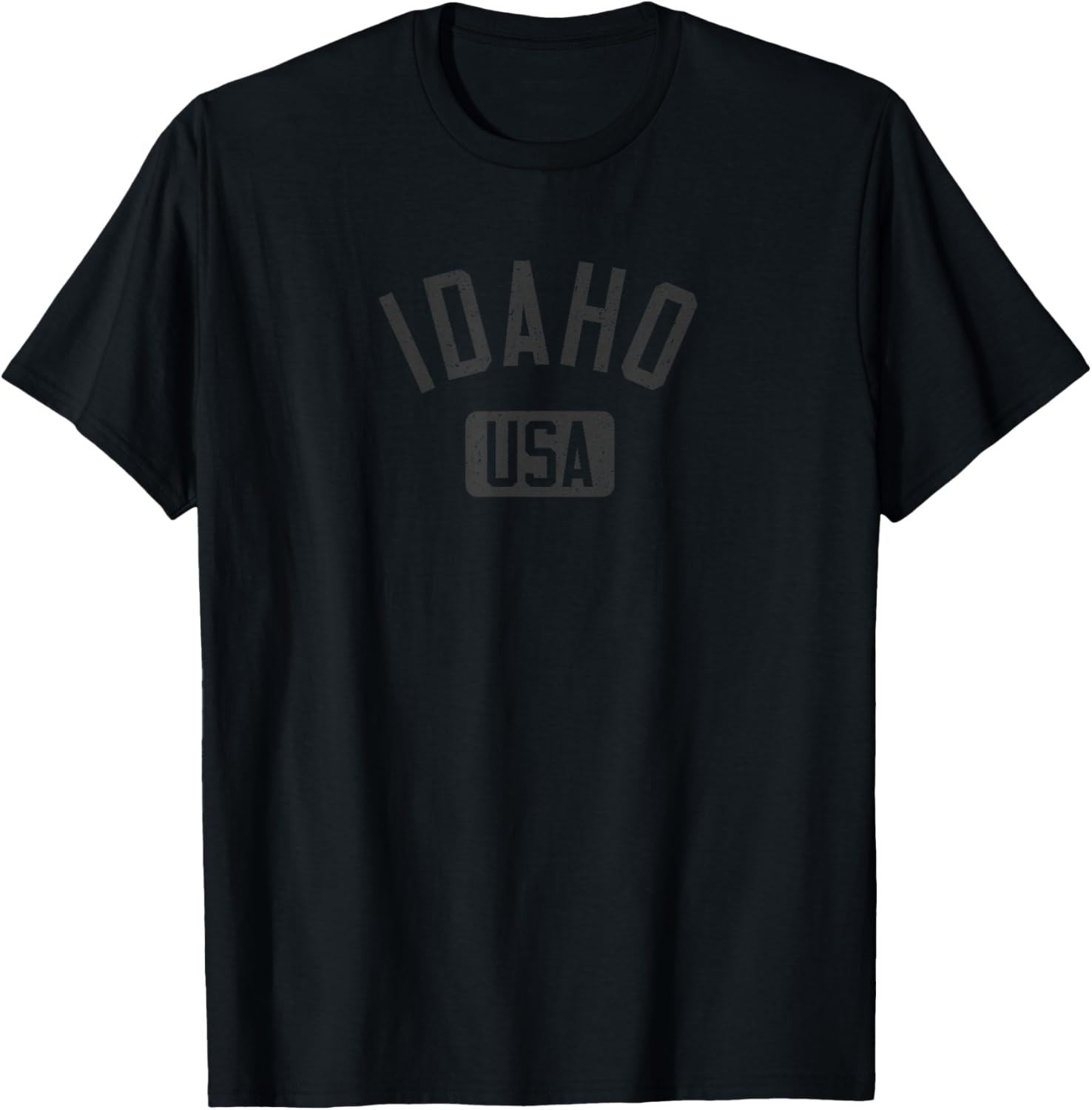 Idaho Usa Arched Text Distressed Black Print