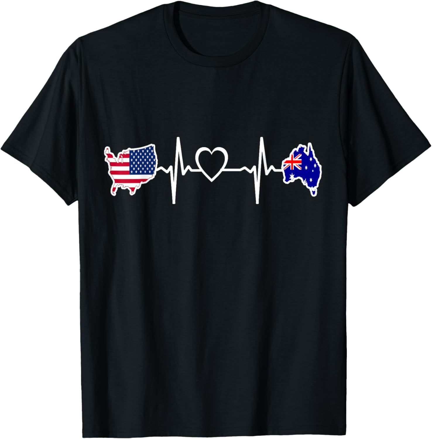 Australia American Usa Flag Usa Australian Heartbeat