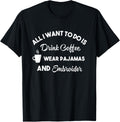 Womens Embroider Coffee Pajamas Funny Embroidery Craft Yarn
