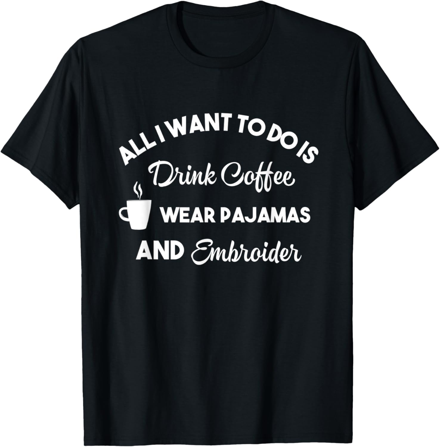 Womens Embroider Coffee Pajamas Funny Embroidery Craft Yarn