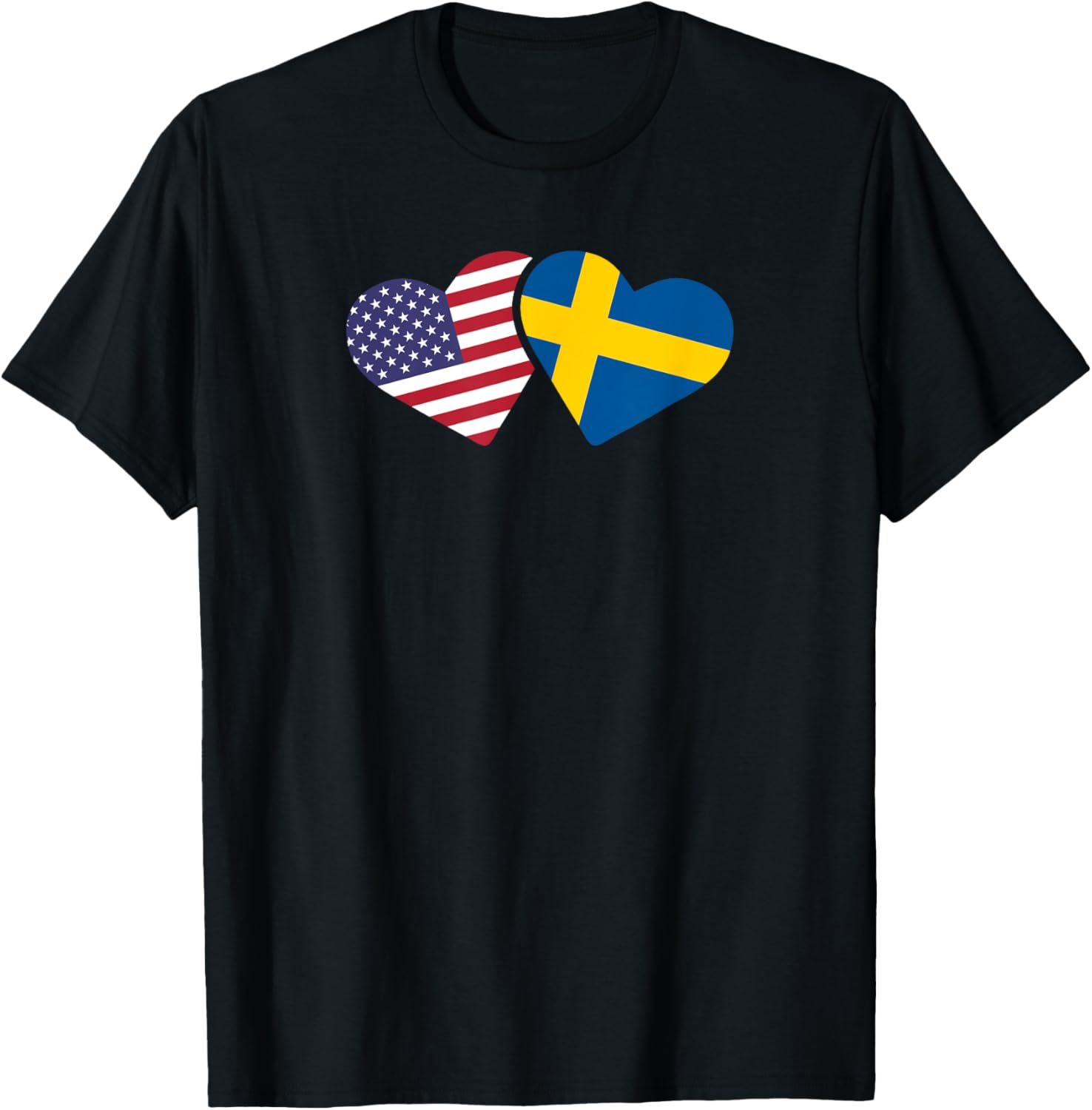 Sweden Usa Flag T Shirt Heart Swedish American Love Roots