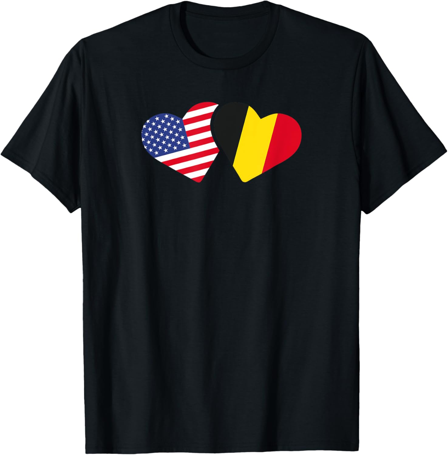 Belgium Usa Flag T Shirt Heart Belgian Americans Love Cute
