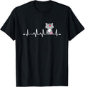 Love Cats & Knitting Heartbeat Design Crochet Knit Yarn