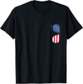 American Flag Sunglasses T Shirt Cool Faux Pocket Usa Flags