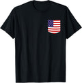 4Th Of July Shirts For Men American Flag Fake Pocket Tee