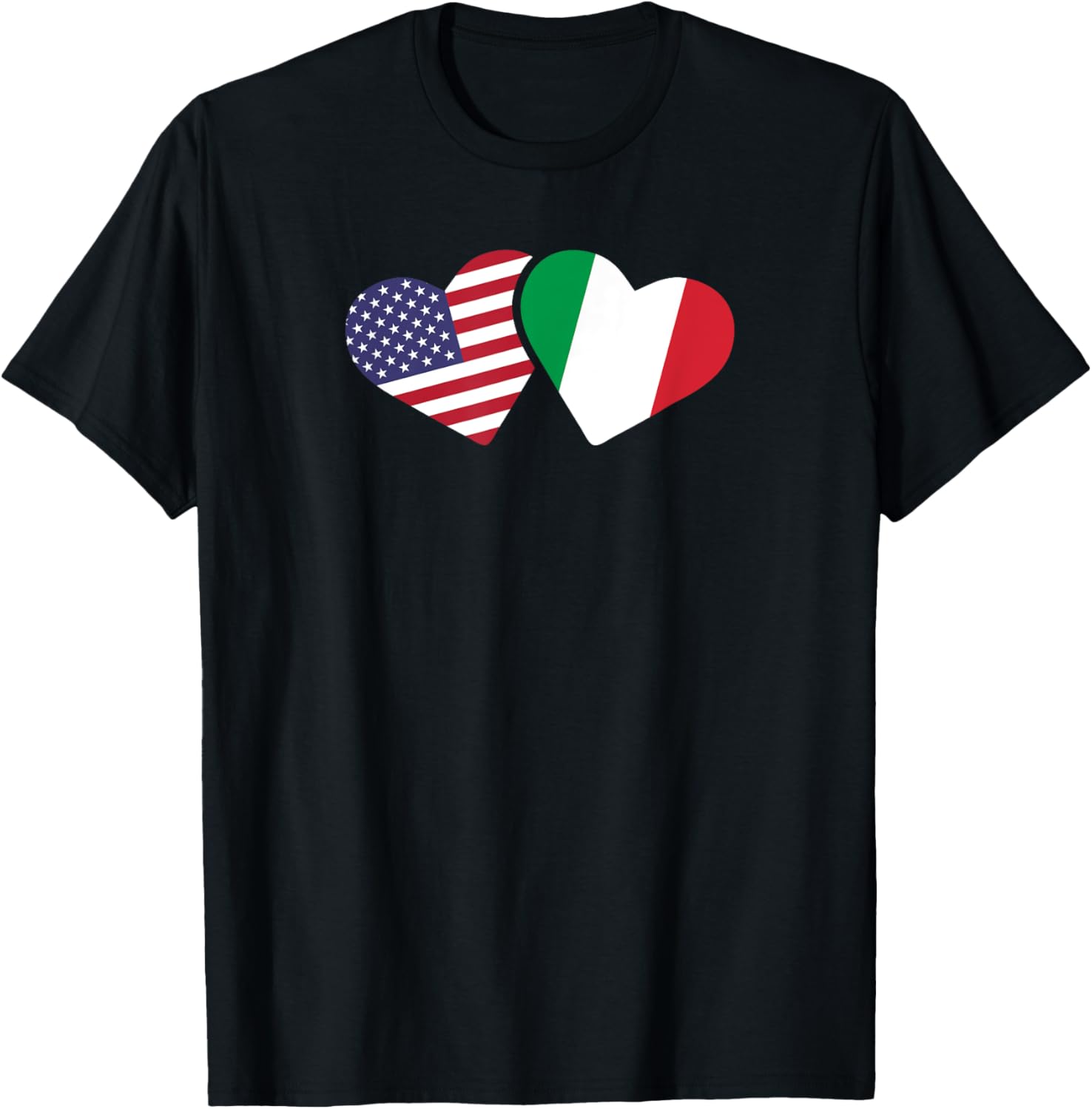 Italy Usa Flag T Shirt Heart Italian American Love
