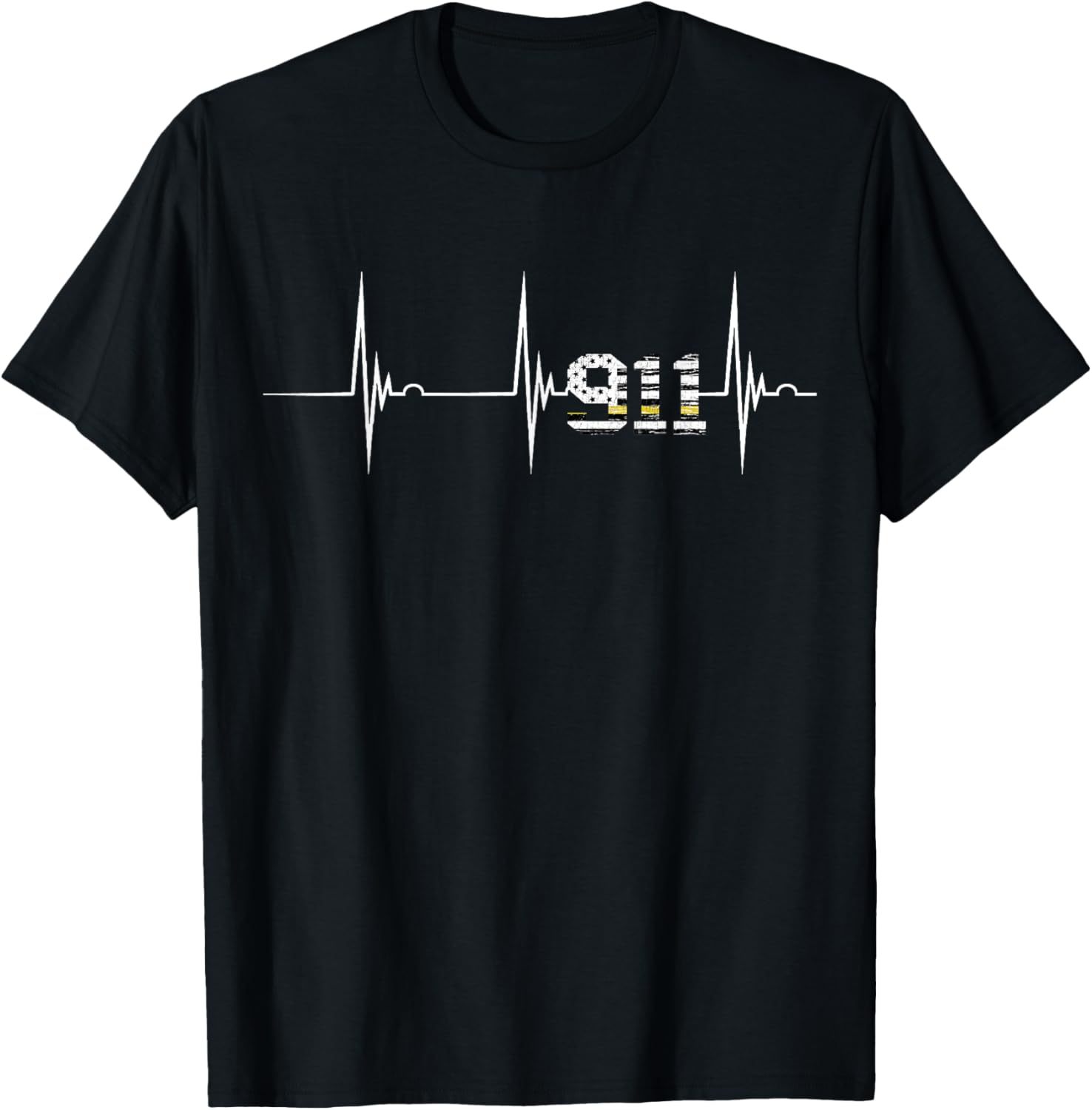 Dispatcher 911 Vintage Usa Flag Heartbeat Ekg Pulse Dispatch
