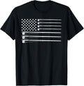 Fly Rod Fishing American Flag T Shirt
